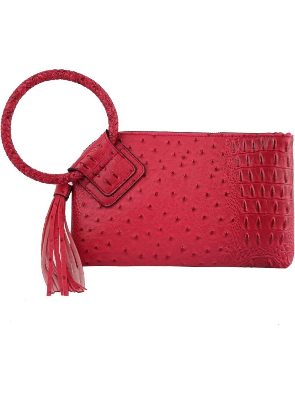 Women's Dark Red Leather Formal Purse Wristlet Wallet Casual Evening Handbag